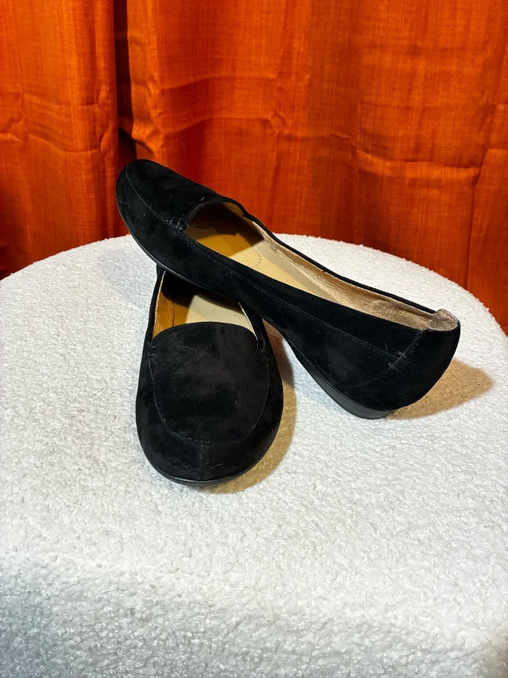 Naturalizer Black Suede Slip-On Loafers